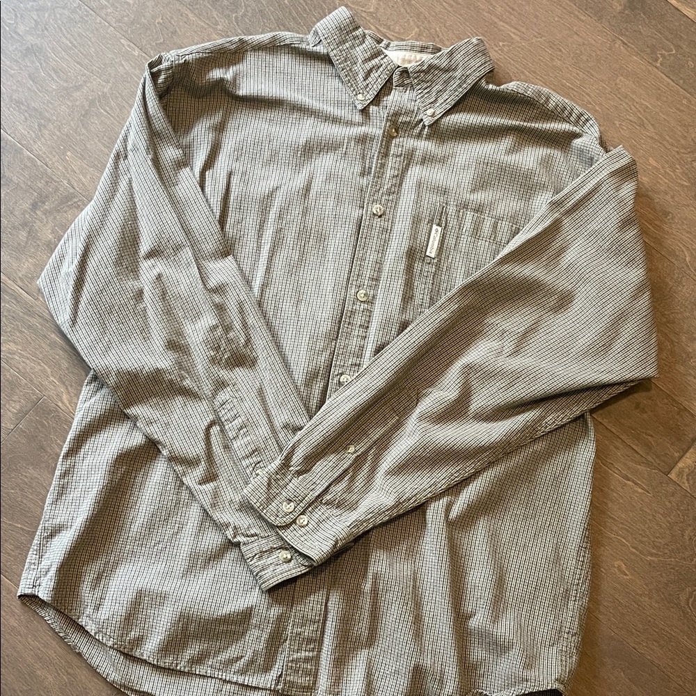 Classic Gray Checkered Men's Button Down Shirt